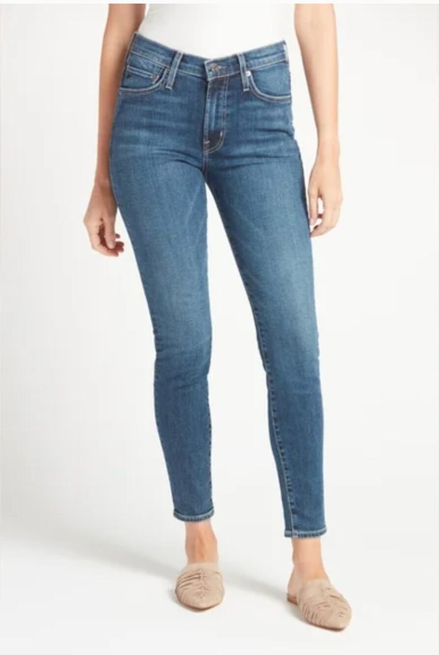 EDWIN NWT Pixie 9" Midrise Skinny Denim Jean in Nevermind Wash // 30